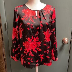 Red roses and black Talbots dress shirt